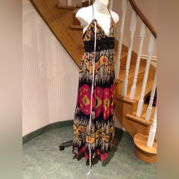 💕Host Pick💕NWOT Marchesa notte silk multi coloured evening gown - Picture 10 of 11